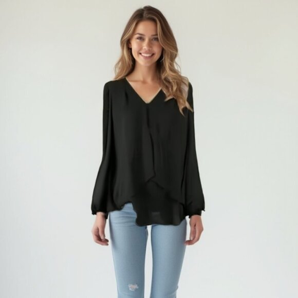 ❤️ Joseph Ribkoff Sleek Black Out top Size 2 - Picture 1 of 10